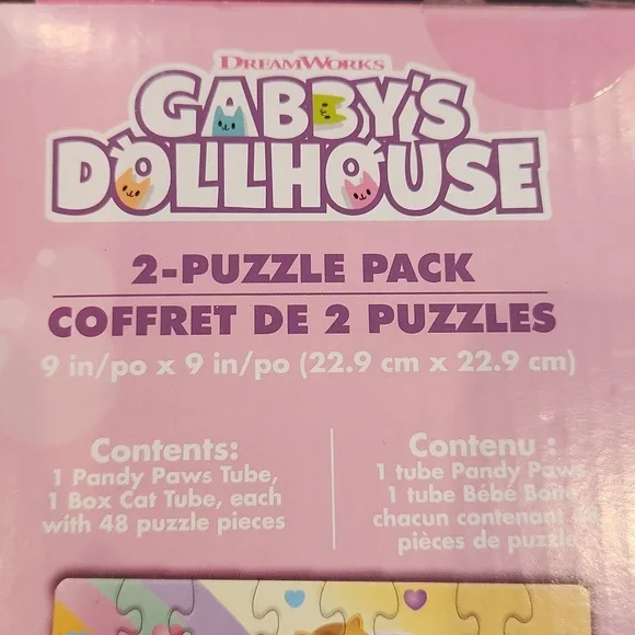 DreamWorks Gabby's Dollhouse, Two Puzzles in Character Tubes, New - Picture 3 of 15